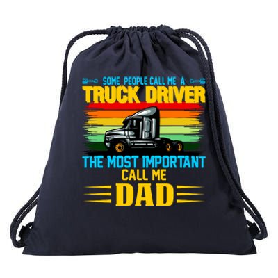 Truck Driver Dad Gift Drawstring Bag