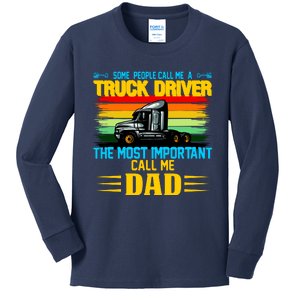 Truck Driver Dad Gift Kids Long Sleeve Shirt