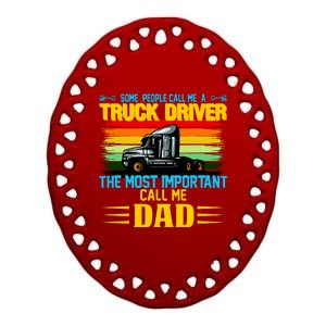 Truck Driver Dad Gift Ceramic Oval Ornament