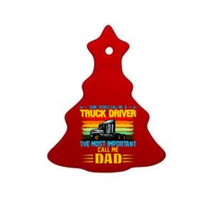 Truck Driver Dad Gift Ceramic Tree Ornament