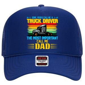 Truck Driver Dad Gift High Crown Mesh Back Trucker Hat