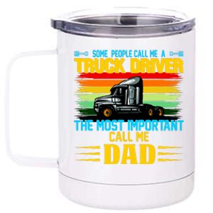 Truck Driver Dad Gift 12 oz Stainless Steel Tumbler Cup