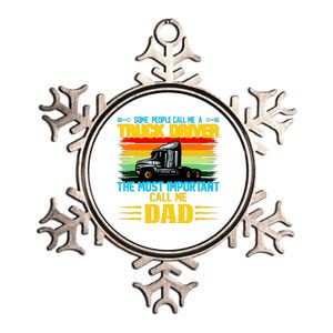 Truck Driver Dad Gift Metallic Star Ornament