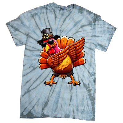 Thanksgiving Day Dabbing Turkey Pilgrim Funny Dab Tie-Dye T-Shirt