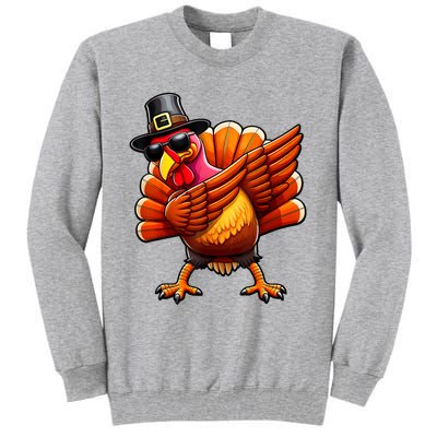 Thanksgiving Day Dabbing Turkey Pilgrim Funny Dab Tall Sweatshirt