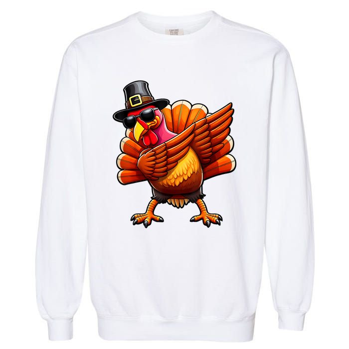 Thanksgiving Day Dabbing Turkey Pilgrim Funny Dab Garment-Dyed Sweatshirt