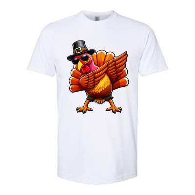 Thanksgiving Day Dabbing Turkey Pilgrim Funny Dab Softstyle CVC T-Shirt