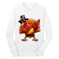 Thanksgiving Day Dabbing Turkey Pilgrim Funny Dab Long Sleeve Shirt