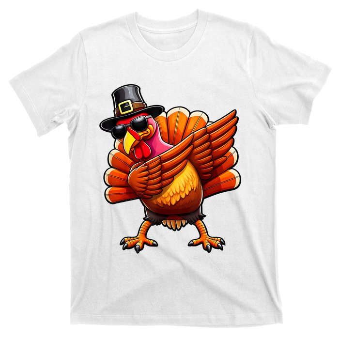 Thanksgiving Day Dabbing Turkey Pilgrim Funny Dab T-Shirt