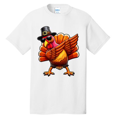 Thanksgiving Day Dabbing Turkey Pilgrim Funny Dab Tall T-Shirt