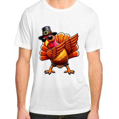 Thanksgiving Day Dabbing Turkey Pilgrim Funny Dab Adult ChromaSoft Performance T-Shirt