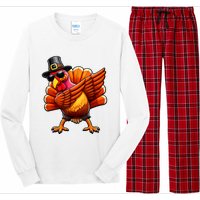 Thanksgiving Day Dabbing Turkey Pilgrim Funny Dab Long Sleeve Pajama Set