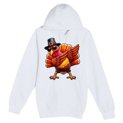 Thanksgiving Day Dabbing Turkey Pilgrim Funny Dab Premium Pullover Hoodie