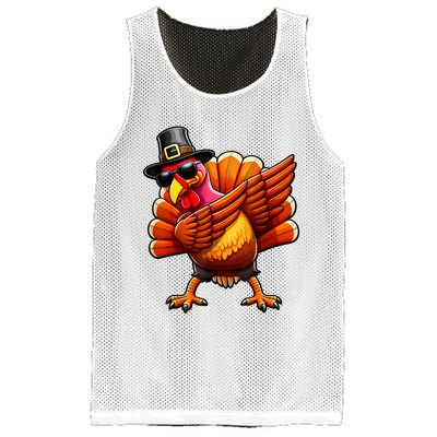 Thanksgiving Day Dabbing Turkey Pilgrim Funny Dab Mesh Reversible Basketball Jersey Tank