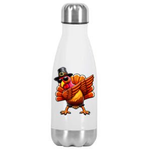 Thanksgiving Day Dabbing Turkey Pilgrim Funny Dab Stainless Steel Insulated Water Bottle