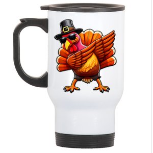 Thanksgiving Day Dabbing Turkey Pilgrim Funny Dab Stainless Steel Travel Mug