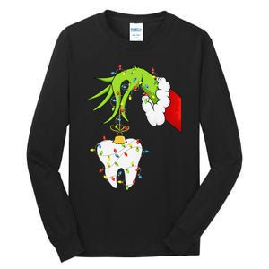 Tooth Dentist Dental Assistant Teeth Christmas Xmas Pajamas Gift Tall Long Sleeve T-Shirt