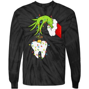 Tooth Dentist Dental Assistant Teeth Christmas Xmas Pajamas Gift Tie-Dye Long Sleeve Shirt