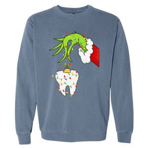 Tooth Dentist Dental Assistant Teeth Christmas Xmas Pajamas Gift Garment-Dyed Sweatshirt