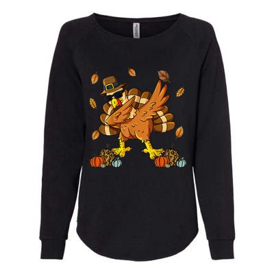 Thanksgiving Day Dabbing Turkey Pilgrim Womens California Wash Sweatshirt