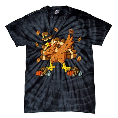 Thanksgiving Day Dabbing Turkey Pilgrim Tie-Dye T-Shirt