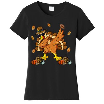 Thanksgiving Day Dabbing Turkey Pilgrim Women's T-Shirt