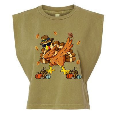 Thanksgiving Day Dabbing Turkey Pilgrim Garment-Dyed Women's Muscle Tee