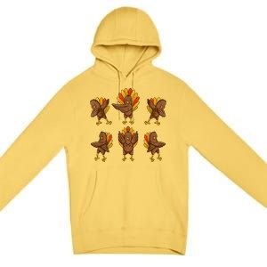 Turkey Dabbing Dancing Thanksgiving Day Funny Fall Autumn Gift Premium Pullover Hoodie