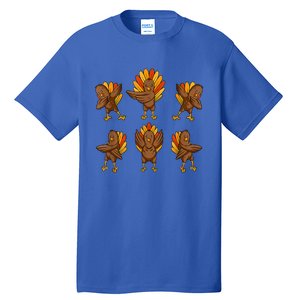 Turkey Dabbing Dancing Thanksgiving Day Funny Fall Autumn Gift Tall T-Shirt