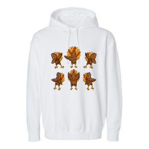 Turkey Dabbing Dancing Thanksgiving Day Funny Fall Autumn Gift Garment-Dyed Fleece Hoodie