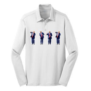 Trump Dance Dancing Like A Felon Vote Trump 2024 Maga Silk Touch Performance Long Sleeve Polo