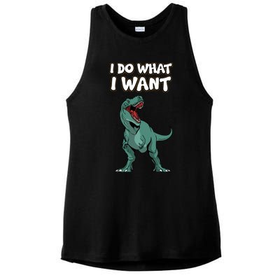 Tgiftrex Dinosaur Dino Tyrannosaurus Gift I Do What I Want Gift Ladies PosiCharge Tri-Blend Wicking Tank