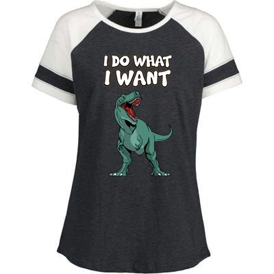 Tgiftrex Dinosaur Dino Tyrannosaurus Gift I Do What I Want Gift Enza Ladies Jersey Colorblock Tee