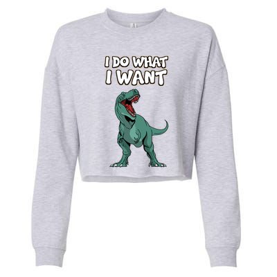 Tgiftrex Dinosaur Dino Tyrannosaurus Gift I Do What I Want Gift Cropped Pullover Crew