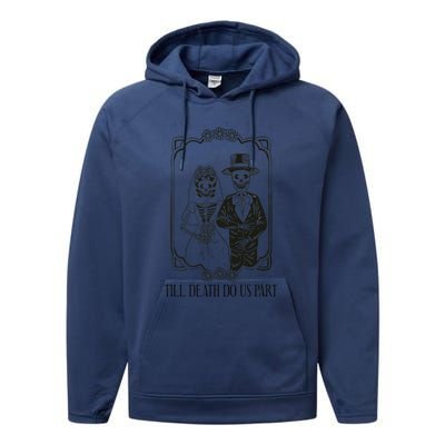 Till Death Do Us Part Skeleton Wedding Couple Valentines Day Performance Fleece Hoodie