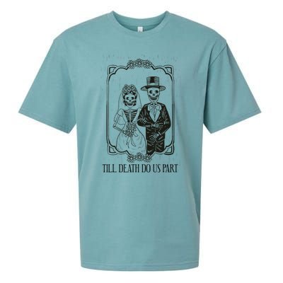 Till Death Do Us Part Skeleton Wedding Couple Valentines Day Sueded Cloud Jersey T-Shirt