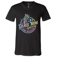 Tie Dye Dance Mom Surviving Comps Weekends Dance Comps Women V-Neck T-Shirt