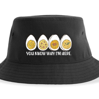 Thanksgiving Dinner Deviled Egg You Know Why Im Here Sustainable Bucket Hat