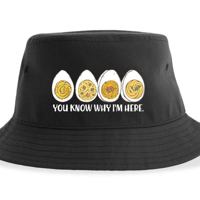 Thanksgiving Dinner Deviled Egg You Know Why Im Here Sustainable Bucket Hat