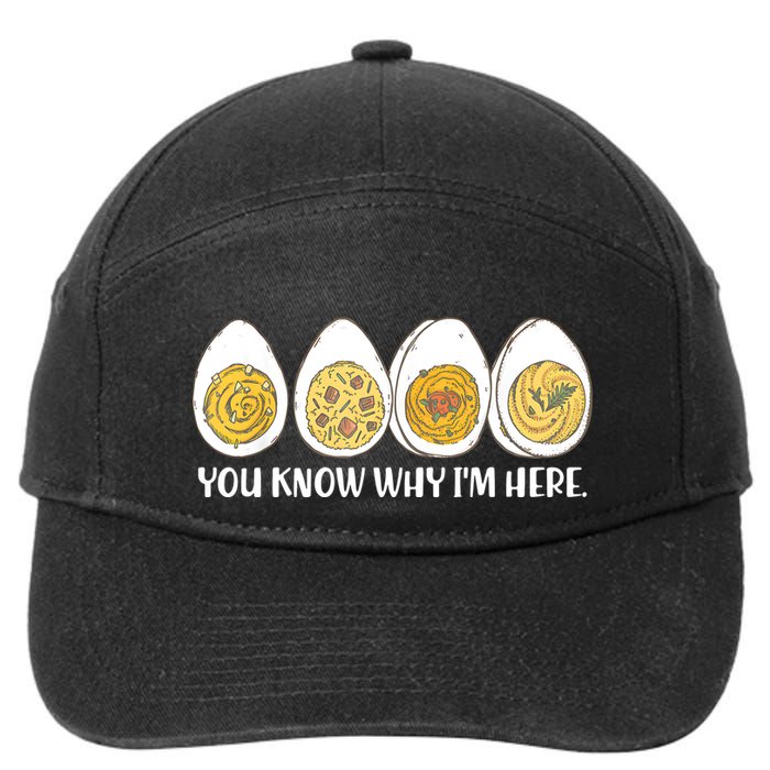 Thanksgiving Dinner Deviled Egg You Know Why Im Here 7-Panel Snapback Hat