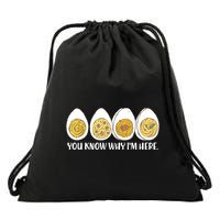 Thanksgiving Dinner Deviled Egg You Know Why Im Here Drawstring Bag