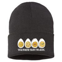 Thanksgiving Dinner Deviled Egg You Know Why Im Here Sustainable Knit Beanie