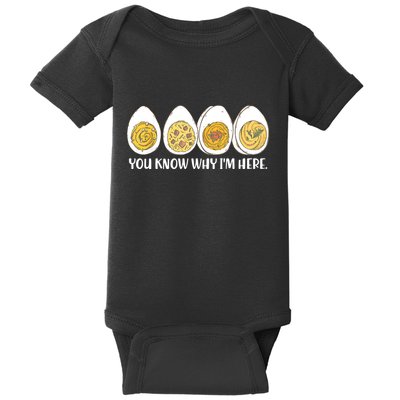 Thanksgiving Dinner Deviled Egg You Know Why Im Here Baby Bodysuit