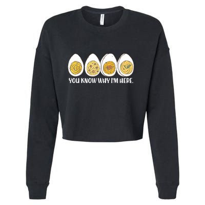 Thanksgiving Dinner Deviled Egg You Know Why Im Here Cropped Pullover Crew