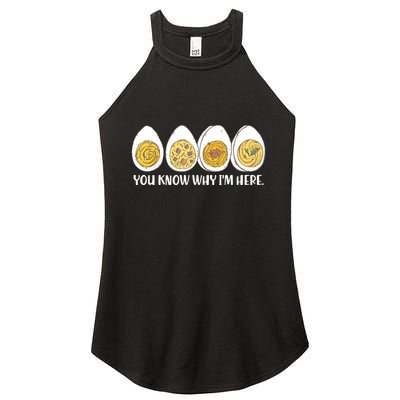 Thanksgiving Dinner Deviled Egg You Know Why Im Here Women's Perfect Tri Rocker Tank