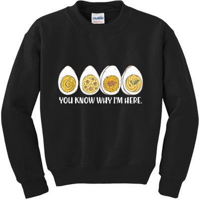 Thanksgiving Dinner Deviled Egg You Know Why Im Here Kids Sweatshirt