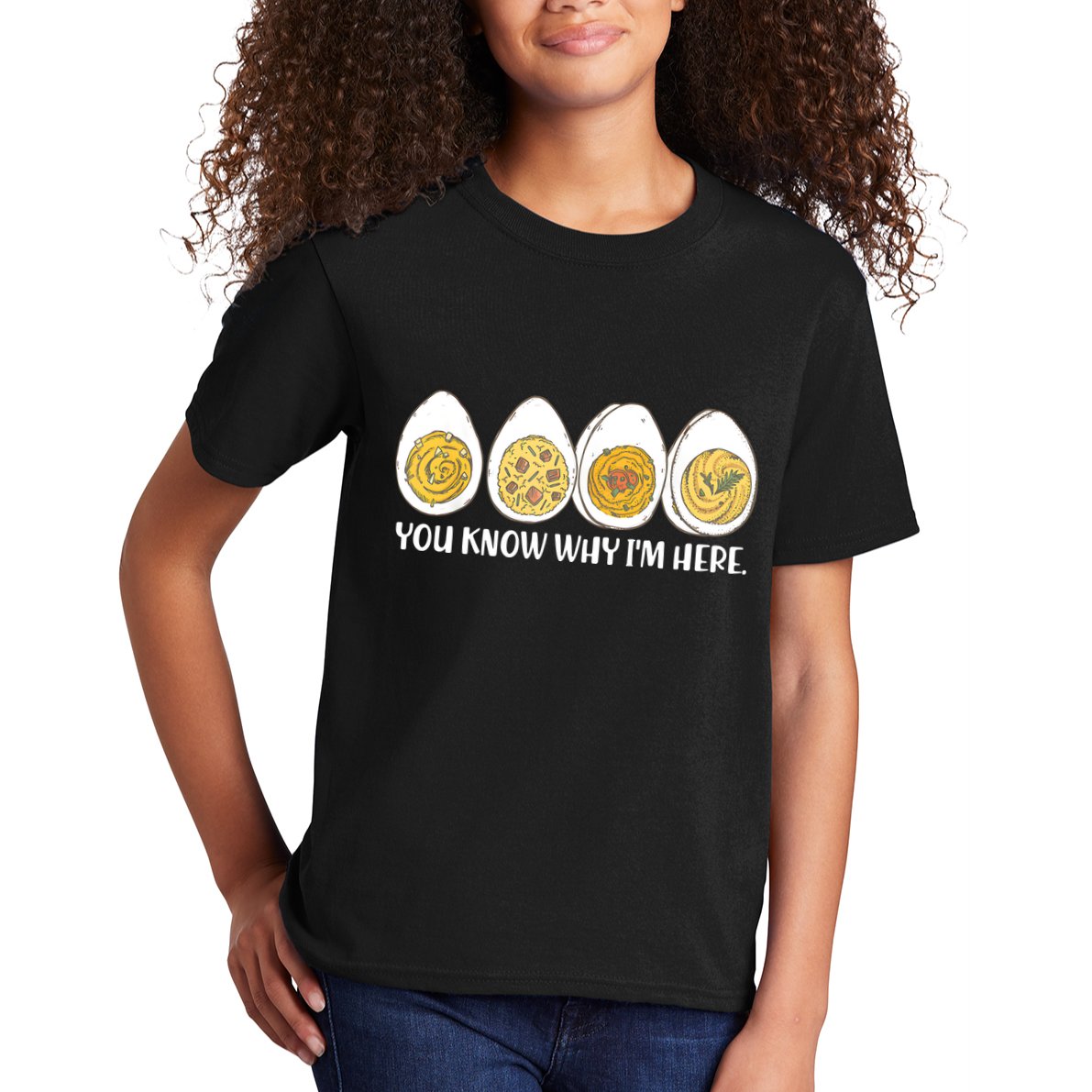 Thanksgiving Dinner Deviled Egg You Know Why Im Here Kids T-Shirt