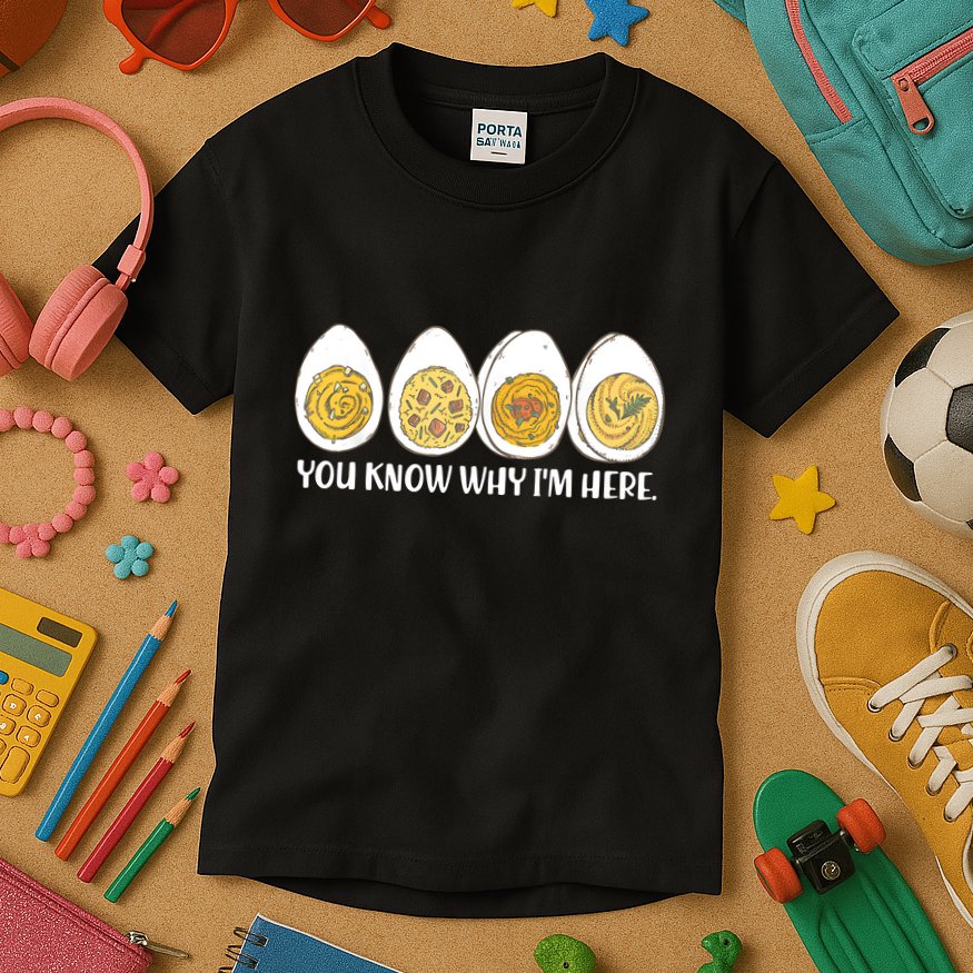 Thanksgiving Dinner Deviled Egg You Know Why Im Here Kids T-Shirt