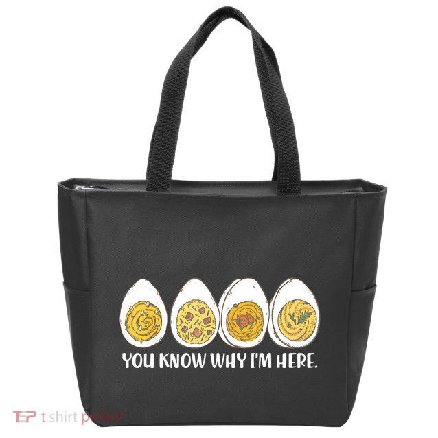 Thanksgiving Dinner Deviled Egg You Know Why Im Here Zip Tote Bag