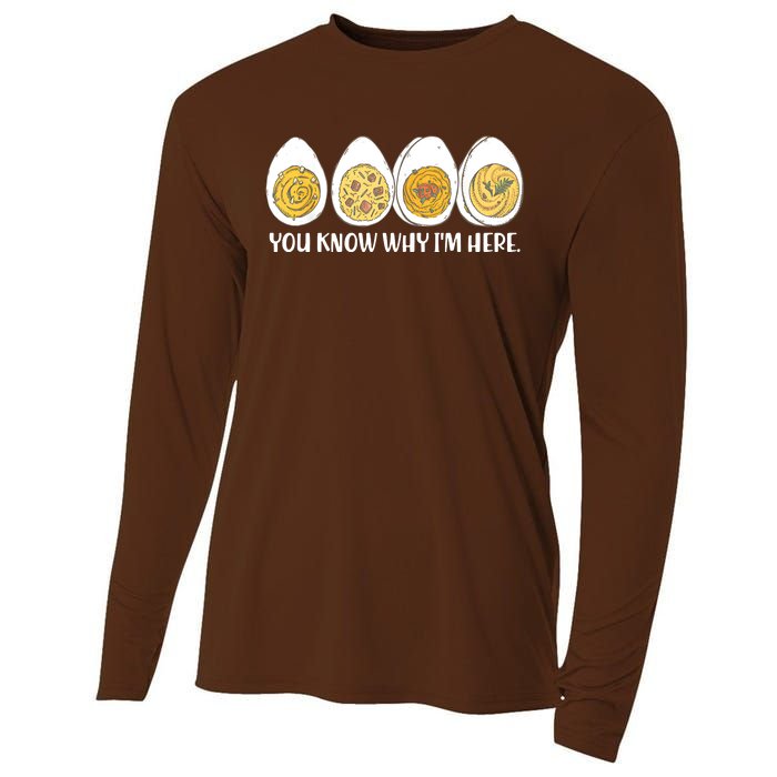 Thanksgiving Dinner Deviled Egg You Know Why Im Here Cooling Performance Long Sleeve Crew